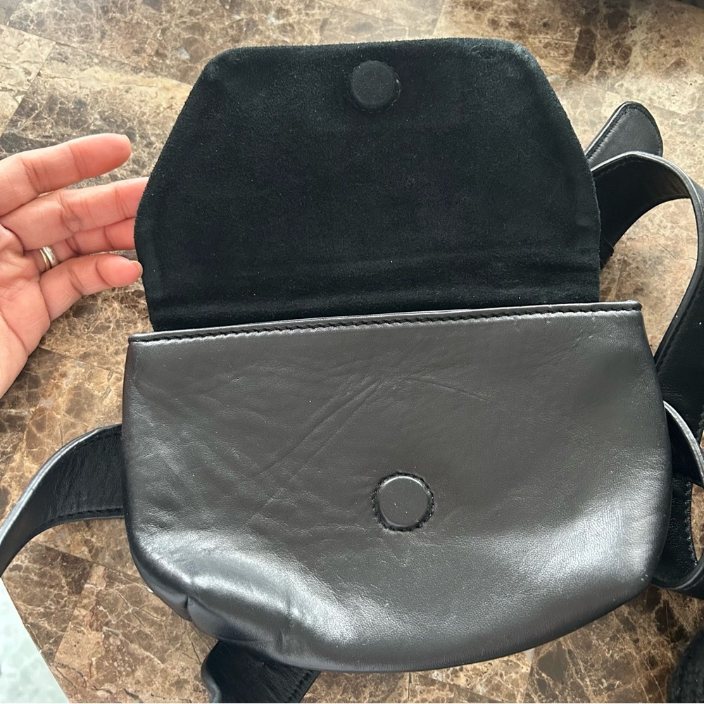 Free People Black Leather Belt Sling Bag. - Picture 9 of 11